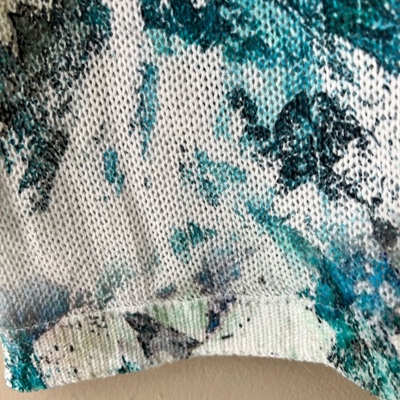 Luisa Ricci Italy sz L short dolman sleeve loose knit abstract floral sweater. - Picture 7 of 7
